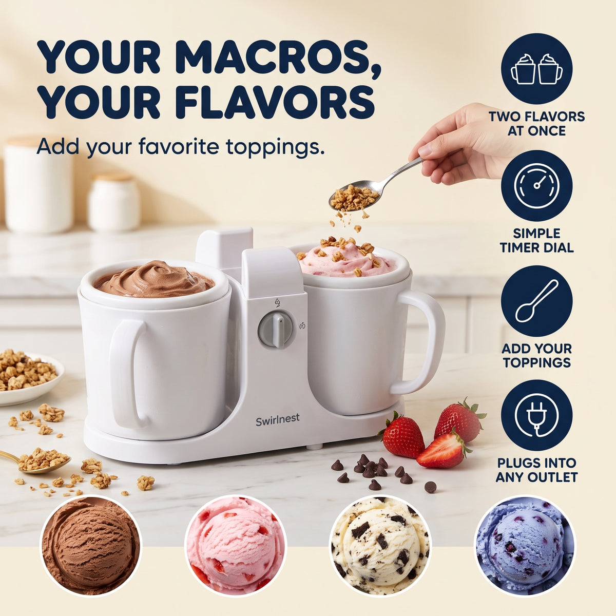 Protein Ice Cream at Home, 2 at Once